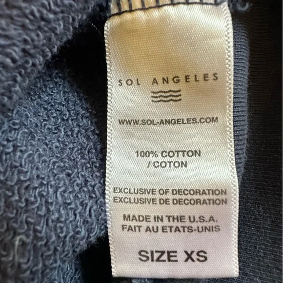 Sol Angeles Navy Wave zip up Hoodie XS - Picture 5 of 6